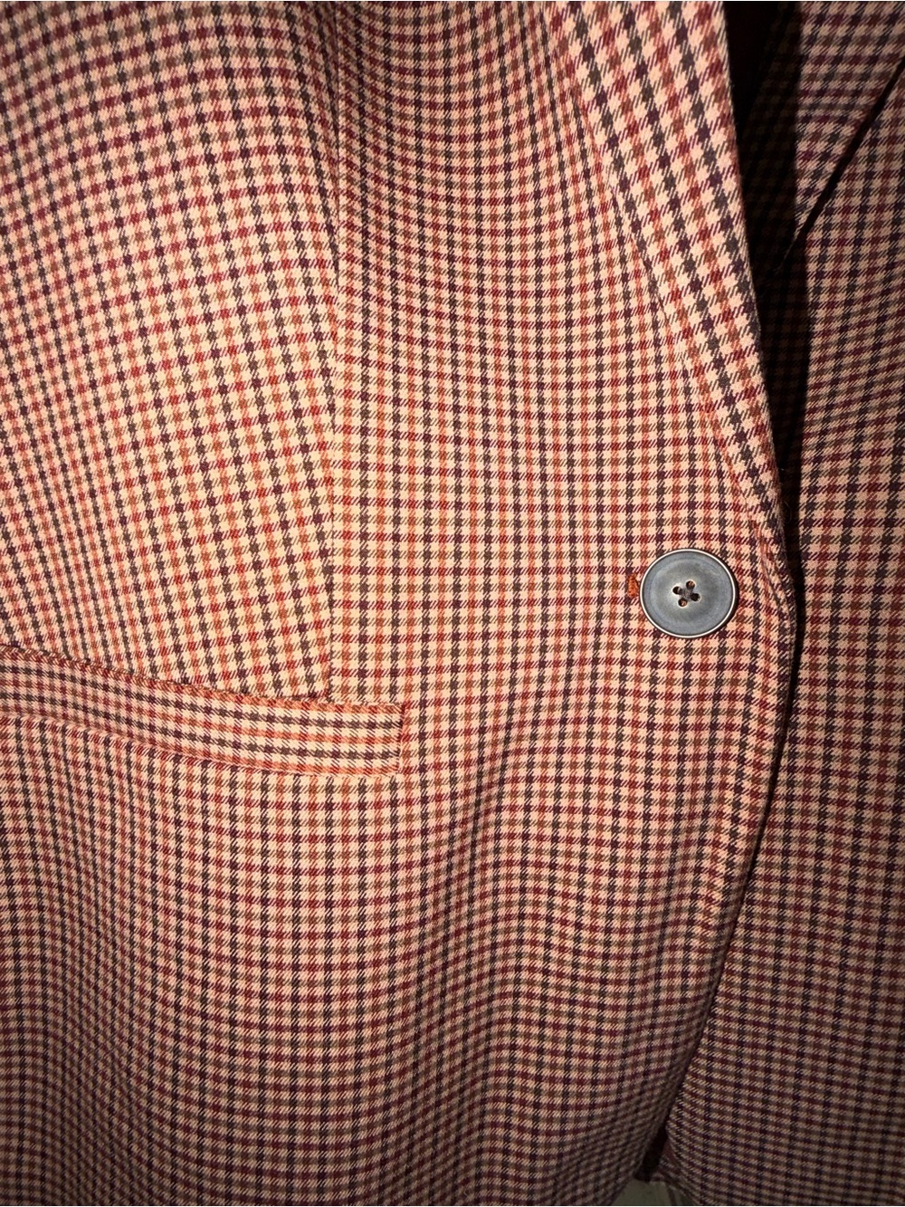 COS Rust Check Single-Button Blazer Jacket - Picture 3 of 3